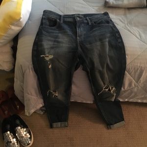 Express 90's Style Dark Ripped Jeans Size 2